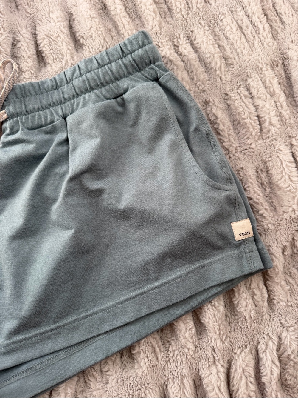 Vuori Teal Green Elastic-Waist Shorts